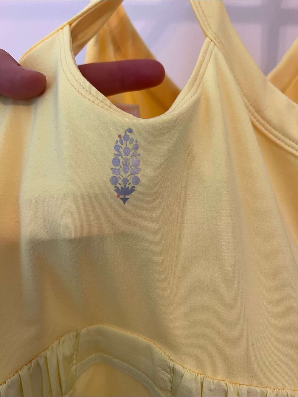 FP Movement by Free People Bright Yellow Smocked Waist One-Piece Romper - Picture 4 of 4